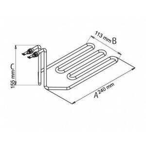 2600W Fritöz Rezistansı 220V 240x155x113mm Yerli Üretim Sağlam Ve Kaliteli Yapı
