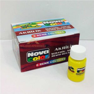 NOVACOLOR 6RENK AKRİLİK SERAMİK AHŞAP CAM BOYASI-3