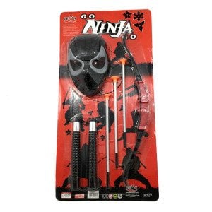 Maskeli Nunçakulu (Mınçıka) Oklu ve Yaylı Oyuncak Ninja Seti