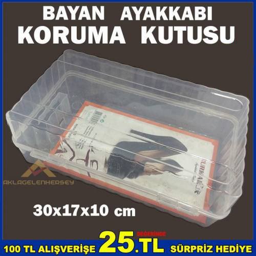 30X17X10 Cm Şeffaf Bayan Ayakkabı Koruma Kutusu