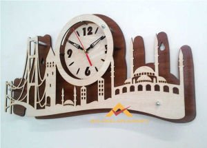 3BOYTLU İSTANBUL SİLÜET MODELİ AHŞAP DUVAR SAATİ