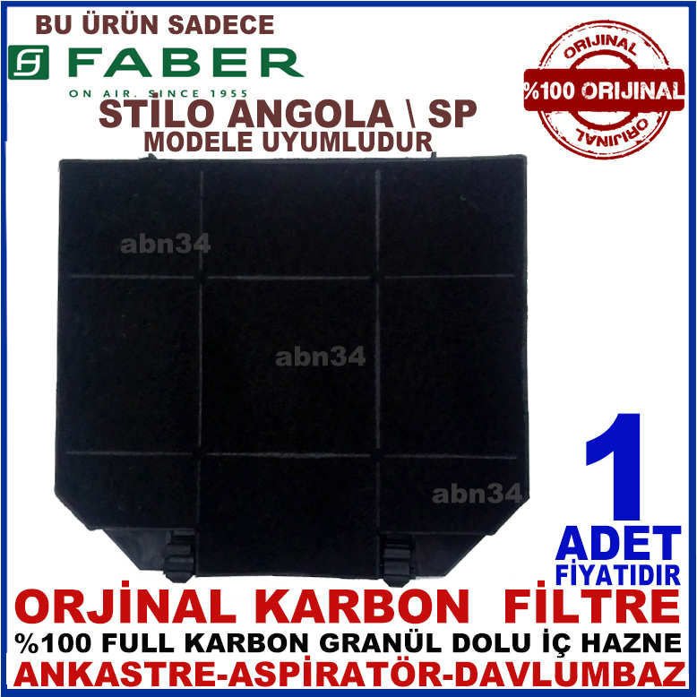 FABER STİLO ANGOLA \ SP ANKASTRE DAVLUMBAZ ASPİRATÖR KARBON FİLTRESİ-1013