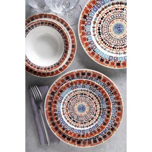 DEKORATİF ŞIK 24 PARÇA PORSELEN YEMEK TAKIMI ( KASE, PASTA TABAĞI, ÇUKUR TABAK,