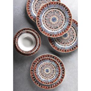 DEKORATİF ŞIK 24 PARÇA PORSELEN YEMEK TAKIMI ( KASE, PASTA TABAĞI, ÇUKUR TABAK,