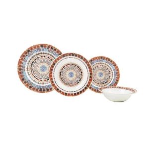 DEKORATİF ŞIK 24 PARÇA PORSELEN YEMEK TAKIMI ( KASE, PASTA TABAĞI, ÇUKUR TABAK,