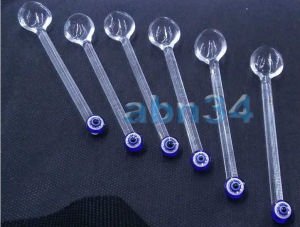 Nazar boncuklu Cam Çay Kaşığı takımı 6 adet naturel camdan el işçiliği ile üretilmiş cam nazarlıklı