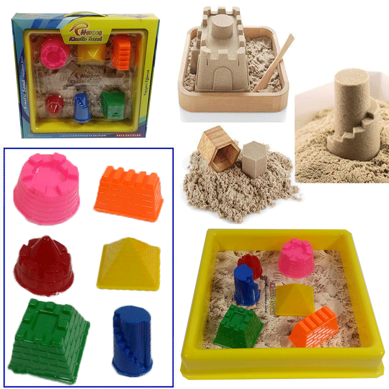 Heroes Kinetic Sand Kum Havuzu Ve Kum Kalıpları Tam Set 6 Parça Rengarenk Oyun Kalıpları