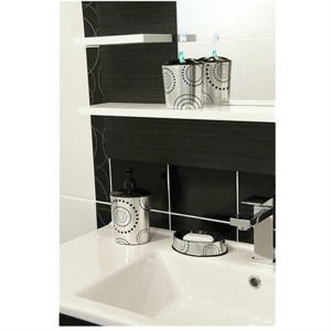 3lü VİNTAGE DESENLİ BANYO LAVABO SABUNLUK SETİ