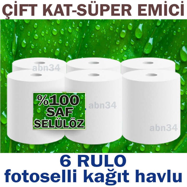 Saf selüloz 6 rulo fotoselli kağıt havlu eni 21cm haraketli havlu