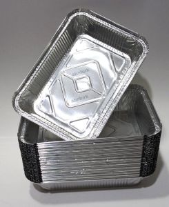 50 adet KullanAt 22x16cm Dikdörtgen Alüminyum Folyo kap