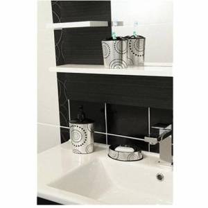 3lü Vintage Desenli Banyo Lavabo Sabunluk Seti