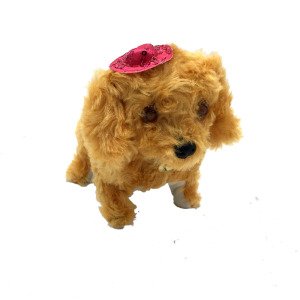 Pille Çalışan Hareketli Sesli Havlayan Peluş Oyuncak Köpek 17cm