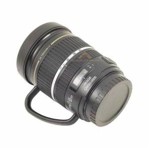 Kamera Lens Görünümlü Metal İç Yüzeyli Kapaklı Mug Lens 17-55 Mm