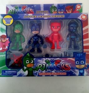 Pj Masks 4 Adet Oyun Karakterleri Action Figure Eğlenceli Sert Plastik PİJAMASKELİLER Oyuncaklar 8cm