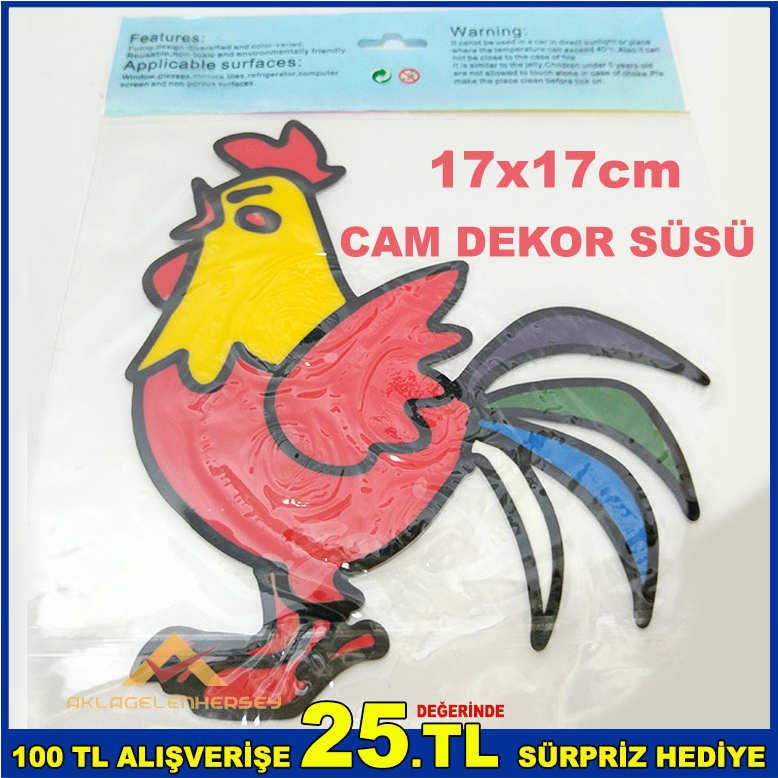 SİHİRLİ MAGİC JEL VİTRAY HOROZ CAM DEKOR SÜSÜ