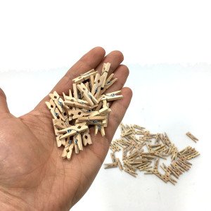 Natural Ahşap Dekoratif Mikro Mandal 100 Adet 25mm Mini Mandal Tahta Mini Süsleme Mandalı Minik
