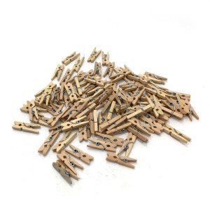 Natural Ahşap Dekoratif Mikro Mandal 100 Adet 25mm Mini Mandal Tahta Mini Süsleme Mandalı Minik