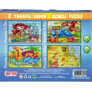 4 Puzzle Bir Arada Toplam 316 Parça Karışık Puzzle Zeka Gelişimine Yardımcı Orjinal Çocuk Puzzle