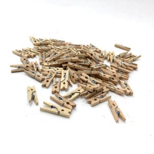 Natural Ahşap Dekoratif Mikro Mandal 100 Adet 25mm Mini Mandal Tahta Mini Süsleme Mandalı Minik