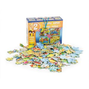 4 Puzzle Bir Arada Toplam 316 Parça Karışık Puzzle Zeka Gelişimine Yardımcı Orjinal Çocuk Puzzle