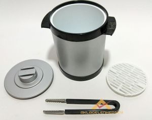 Metal görünümlü buz kovası çift kat plastik cidarlı izoleli büyük boy kapaklı buz kovası özel maşalı