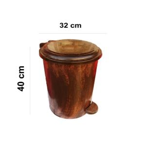 Siyah üzerine Altın Fırca Desen Dizayn Pedallı Çöp Kovası 40*32