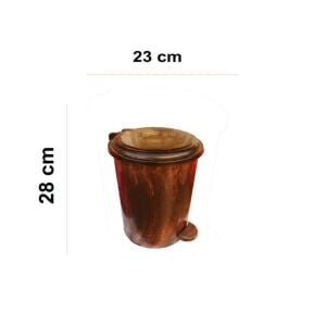 Siyah üzerine Altın Fırca Desen Dizayn Pedallı Çöp Kovası 28*23