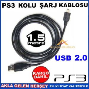 PLAYSTATİON3 OYUN KOLU İÇİN 1.5 M ŞARJ KABLOSU K