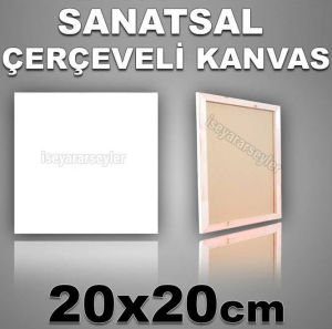AHŞAP ŞASELİ BOŞ RESİM TUVALİ HAZIR TUAL 20x20