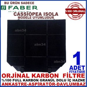 FABER CASSİOPEA ISOLA ANKASTRE DAVLUMBAZ ASPİRATÖR KARBON FİLTRESİ-1013
