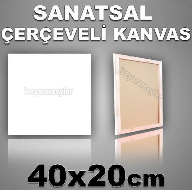 AHŞAP ŞASELİ BOŞ RESİM TUVALİ HAZIR TUAL 40x20