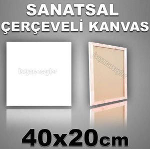 AHŞAP ŞASELİ BOŞ RESİM TUVALİ HAZIR TUAL 40x20