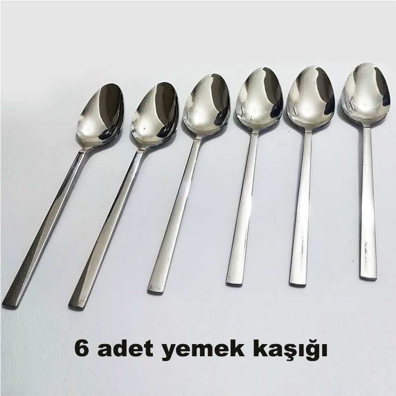 Lüks Çatal, Kaşık Takımı 36 Parça Düz Sade Paslanmaz Çelik Rostfrei Yemek Seti