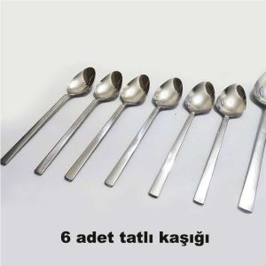 Lüks Çatal, Kaşık Takımı 36 Parça Düz Sade Paslanmaz Çelik Rostfrei Yemek Seti