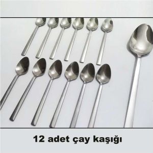 Lüks Çatal, Kaşık Takımı 36 Parça Düz Sade Paslanmaz Çelik Rostfrei Yemek Seti