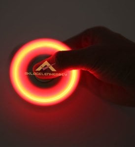 Aç-Kapa Tuşlu Işıklı Stres Çarkı Orjinal Fidget Hand Spinner 2 Mod Işıklı Stres Çarkı Süper Dönüş