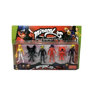 6 Parça Miraculous Karakter Oyuncakları Mucize Uğur Böceği ve Karakedi Oyuncak