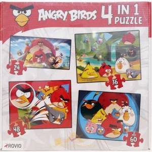4'lü Angry Bırds Eğitici Eğlendirici Puzzle Seti