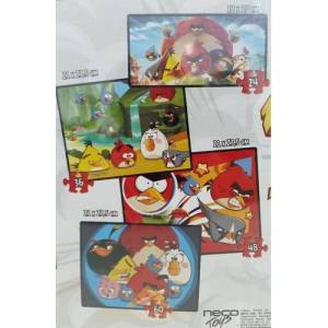 4'lü Angry Bırds Eğitici Eğlendirici Puzzle Seti