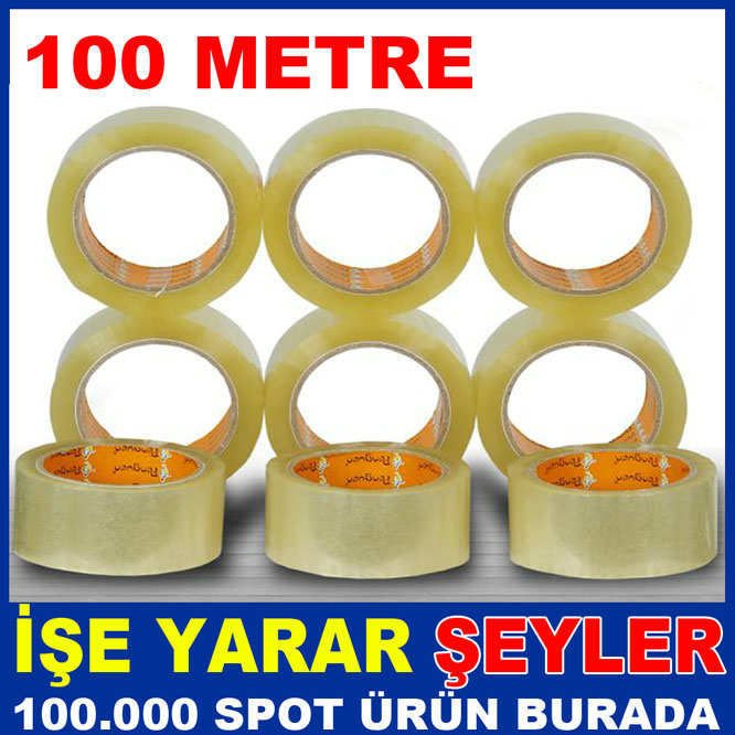 1 ADET ŞEFFAF SAĞLAM KALİTELİ 100 METRE KOLİ BANDI-3
