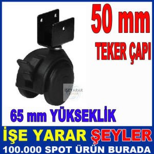 50MM FRENLİ DÖNER TABLALI MOBİLYA TEKERLEĞİ