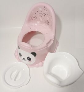 Toz Pembe Panda Lazımlık Rahat Konforlu Çıkabilir Hazneli Kapaklı Dünyanın En Kullanışlı Lazımlığı