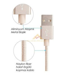 Farklı renklerde İp Örgülü 1.Kalite Micro Usb Cep Telefon Şarj Kablosu Sağlam ve Dayanıklı Samsung Kablosu