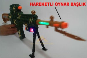 70cm TİTREŞİMLİ SESLİ IŞIKLI M-16 OYUNCAK TÜFEK