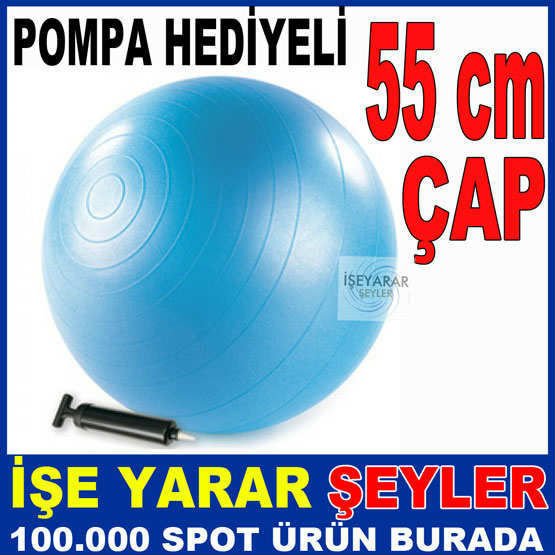 55cm PİLATES JİMNASTİK TOPU POMPA HEDİYELİ