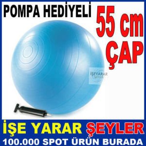 55cm PİLATES JİMNASTİK TOPU POMPA HEDİYELİ