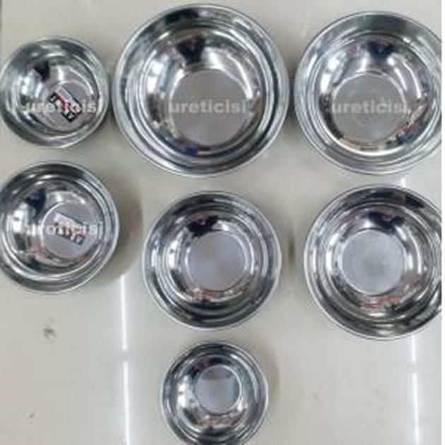 Farklı boyda Paslanmaz Çelik Çorba Kasesi,Hoşaf,Yoğurt Kasesi Tas 1no 12cm