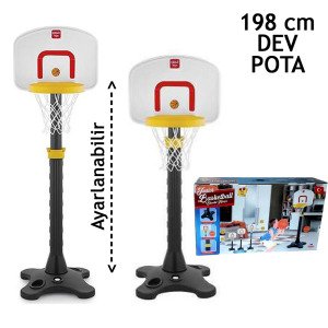 Yüksekliği Ayarlanabilir Güçlü Dev Basketbol Potası 198cm Büyük Jumbo Boy Pota