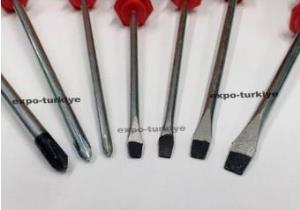 Tornavida Takımı Chrome Vanadium Sert Çelik 7 parça Tornavida Seti 4 Düz+3Yıldız