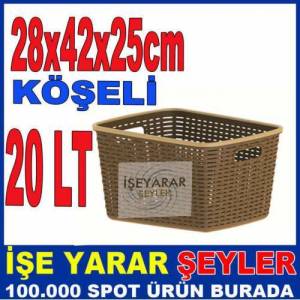 Raddan Köşeli 20 Litrelik Çamaşır Sepeti